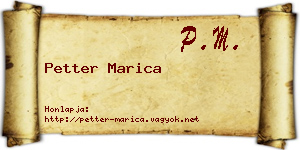 Petter Marica névjegykártya